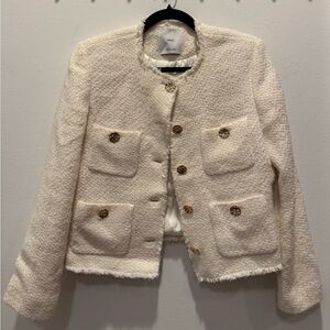 Mango Cream Tweed Blazer
